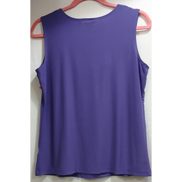 Effortless Style by Citiknits Women's Tank Top Small Purple Ruffle Neck NWOT! - Picture 2 of 5